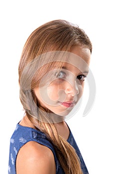 Young girl with sober look photo