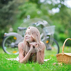 Young girl spending her time in the countryside