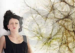 Young girl in a spider web