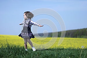 Young girl spinning