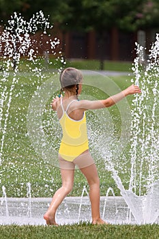 Young Girl at Splash Pad