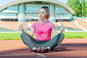 Young girl at the stadium