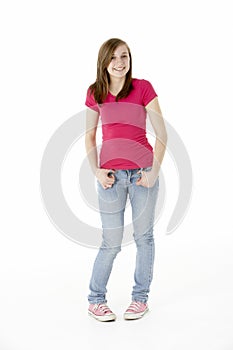 Young Girl Standing In Studio