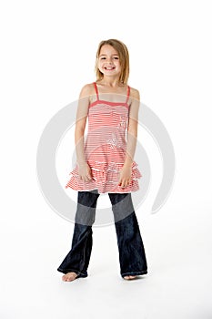 Young Girl Standing In Studio