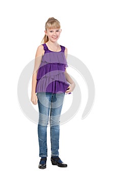 Young Girl Standing In Studio