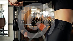 Young girl stretching body. warming up before training. young woman doing stretching exercise.fitness woman