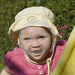 Young girl with sun hat