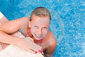Young girl in a swimming pool