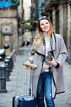 Young girl taking a journey in the city