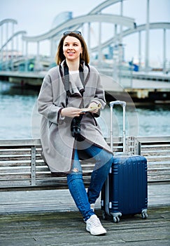 Young girl taking a journey in the city