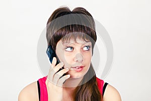 Young girl talking on a cell phone