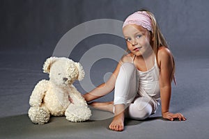 Young Girl And Teddy Bear