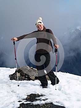 Young girl tramping