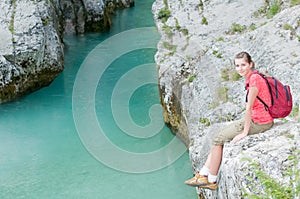 Young girl on trek