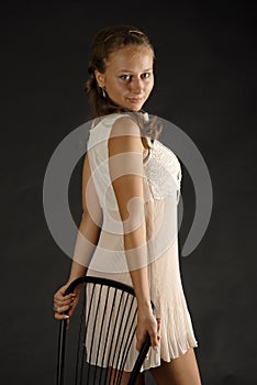 Young girl with undefined smile