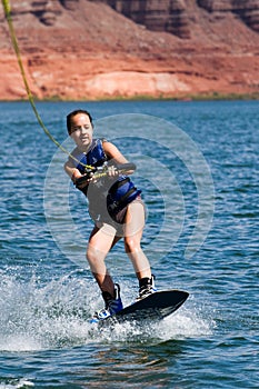 Young Girl wakeboarding at Lake Powell 06