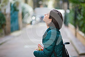 Young girl walking in Paris