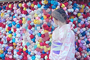 Young girl wearing a kimono