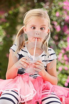 Young Girl Wearing Pink Wellington Boots