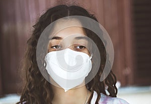 Young Girl wearing Surgical Mask