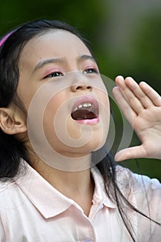 An A Young Girl Yelling