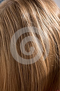Young girls blonde hair texture