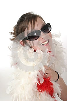 Young Glamour Teen With Feather Boa 1a