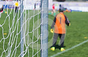 young goalkeepr during a match