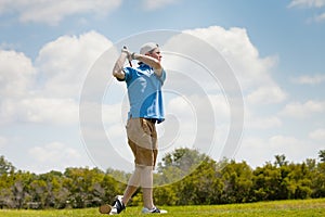 Young Golfer with Good Form