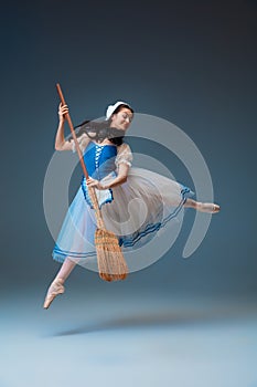 Young and graceful female ballet dancer as Cinderella fairytail character photo
