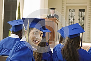 Young Graduate Student Attending Graduation Ceremony