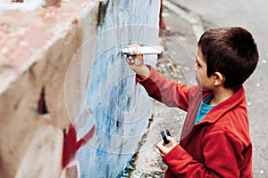 Young graffiti artist