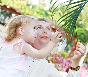 Young grandmother and granddaughter