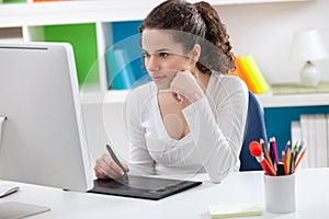 Young graphic designer working