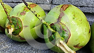 Young green coconuts with nutrient, health benefits, dietary fib