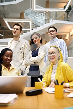 Young group of people looking at the camera