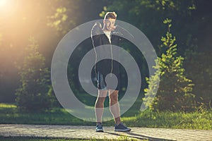 Young guy going for jogging in morning