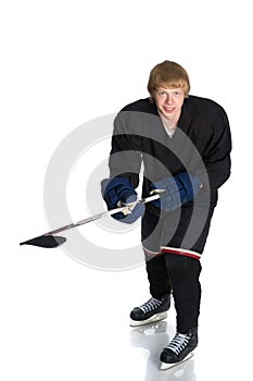 Young guy hockey player