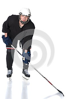 Young guy hockey player