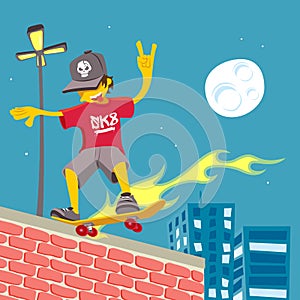 Young Guy - Tailslide on fire!