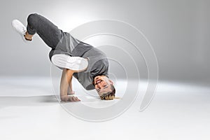 Young handsome breakdancer