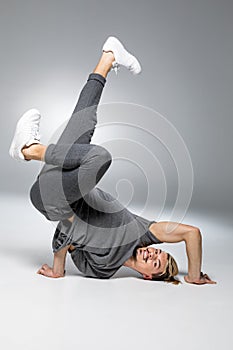Young handsome breakdancer
