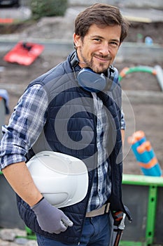 young handsome civil engineer construction concept