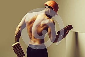 Sexy muscular man builder
