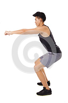 Young Handsome Man Doing Exercise