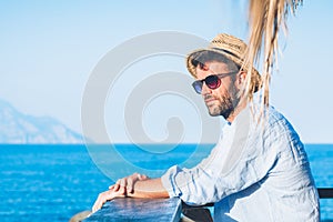 Young handsome man enjoying the view