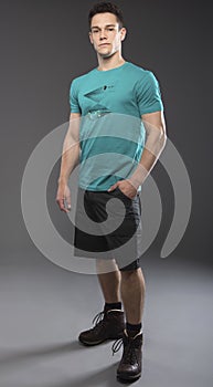 Young Handsome Man In Shorts