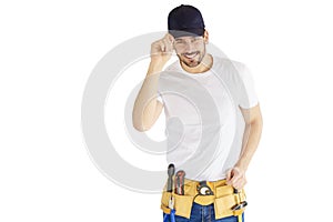 Young handyman portrait photo