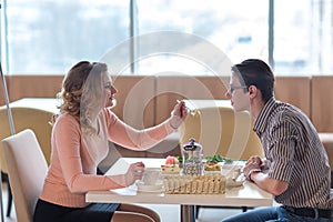 Young happy couple on a romantic date