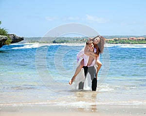 Young happy couple on vacation